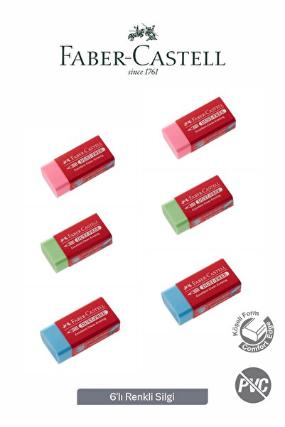 Faber Castell 6 lı Renkli Silgi