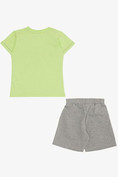 Breeze Boy's Shorts Set Cheerful Animal Printed Pocket 1.5-5 Years Old, Peanut Green