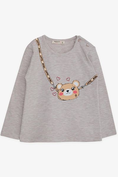 Breeze Girl's Long Sleeve T-Shirt, Cute Moonshine Printed, Age 2-6, Beige Melange