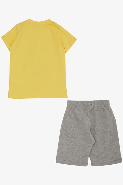 Breeze 1-4 Years Boy's Shorts Set - Happy Animals Printed, Yellow