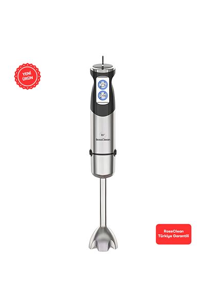 RossClean Master Pro 1000W 4 Blade Hand Blender - Steel Design