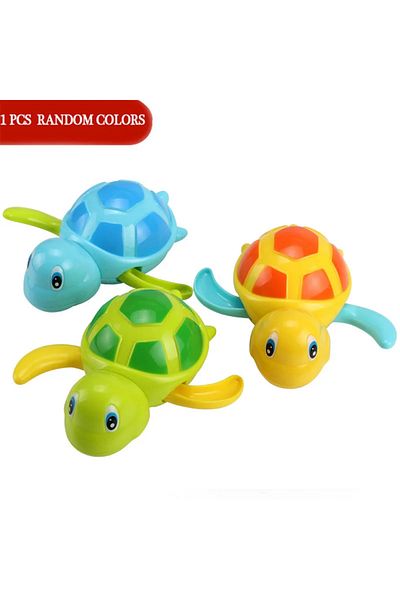 Choice 1PC Random Color 2 Single Sale Cute Cartoon Animal Tortoise Classic Baby Water Toy Infant Swim Turtl