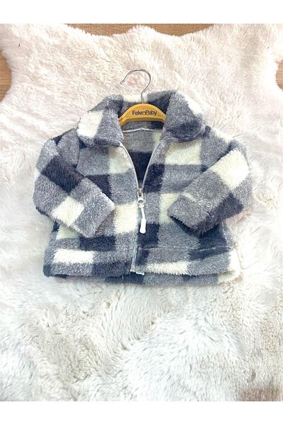 FEKRA BABY Baby Checkered Plush Coat