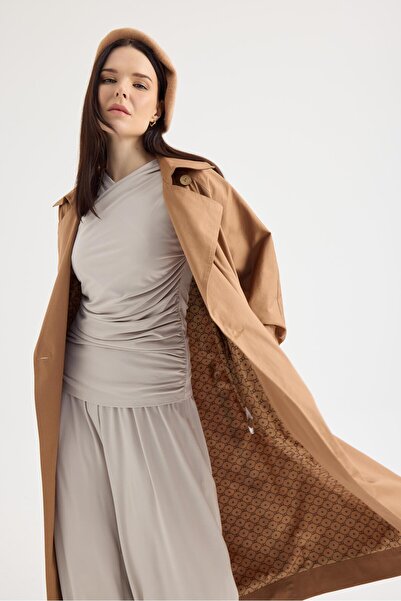 Garzia İtalia Reglan Kol Oversize Kadın Trençkot