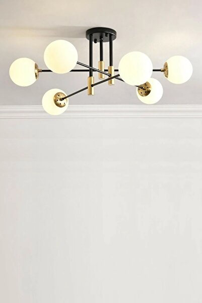 yürüyenlightt Yürüyen Abajur 6'lı Glop Camlı Modern Avize