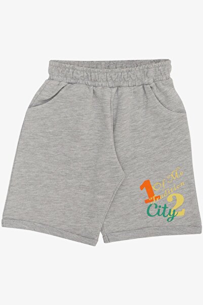 Breeze 1-4 Years Boy's Shorts Set - City Themed and Text Printed, Yellow