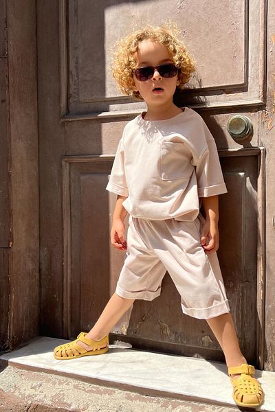 Breeze 3-7 Years Boy Beige Shorts Set - Pocketed