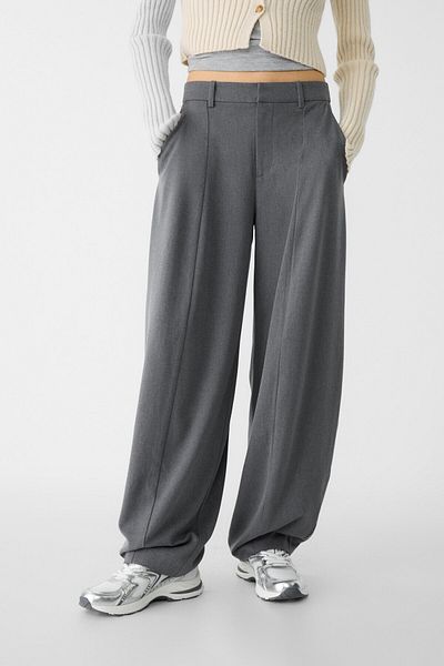 Stradivarius Stitching Detailed Smart Baggy Pants