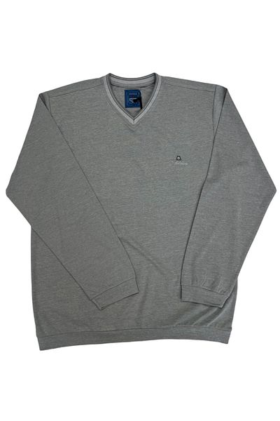 lacaton Long Sleeve Knitwear Collar - Plus Size, Chest Embroidery Detail