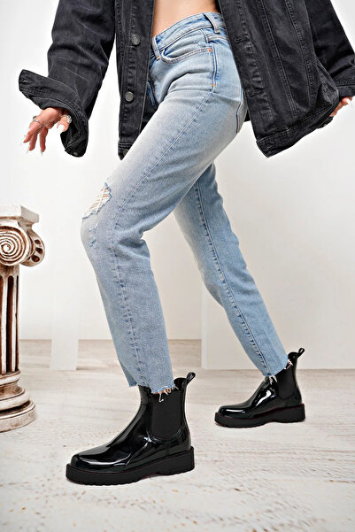 BEYAZ (NORT OF LONDON) Ren Kadın Yağmur Botu SİYAH