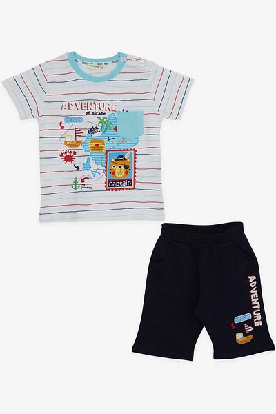 Breeze Boy's Shorts Set Adventure Island Printed 1.5-5 Years, Ecru