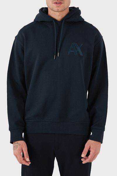 Armani Exchange Men's Sweat 6Dzmje Zj4Xz - Cotton Blend, Hooded Neck, Regular Fit Sweatshirt