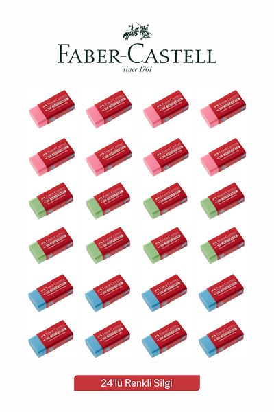Faber Castell Pack of 24 Colorful Erasers