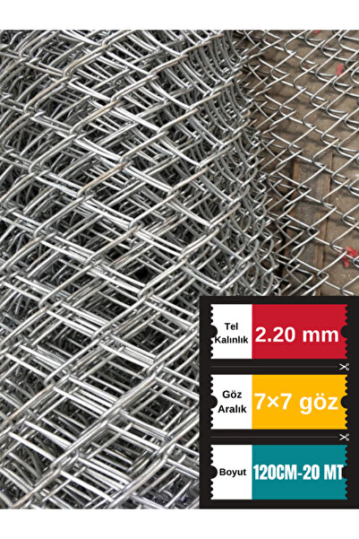 Santas 2.20 mm tel kalınlığı 7×7 cm göz ( 120cm -20mt )Galvanizli Helezon Bah...