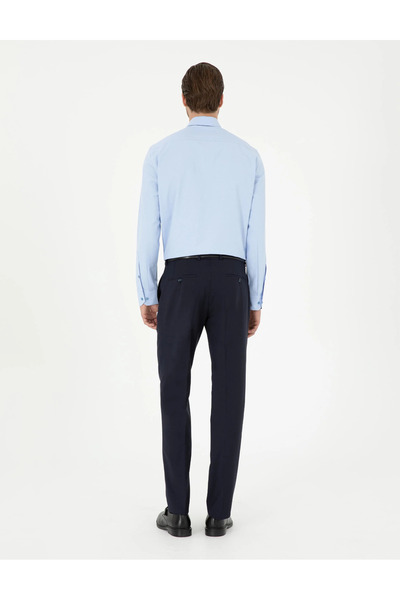 Pierre Cardin Dokuma Suit Parlak Kumaş Lacivert Pantolon