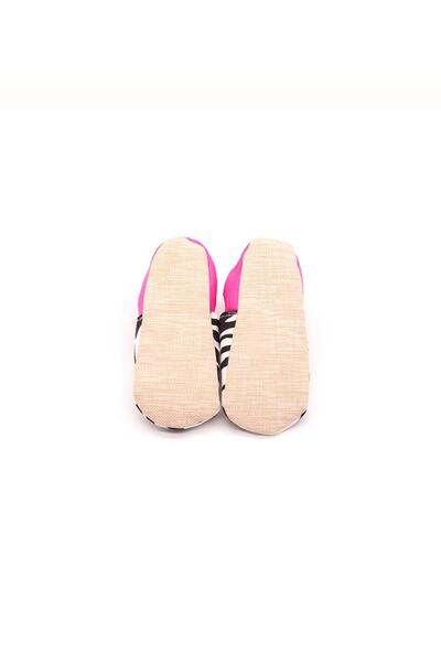 Morgedan Pembe Zebra Pamuklu Kaydırmaz Ilk Adım Bebek Patik