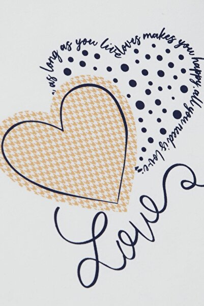 Breeze Girl's Long Sleeve T-Shirt Houndstooth Polka Dot Heart Printed Text 3-8 Years, Ecru