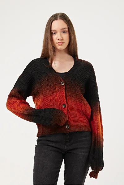 POODLE Women's Knitted Detailed Woven Cardigan