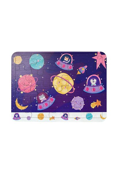 Uçandaire Space Adventure 20 Piece Wooden Puzzle - Arabul with Game