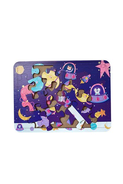 Uçandaire Space Adventure 20 Piece Wooden Puzzle - Arabul with Game