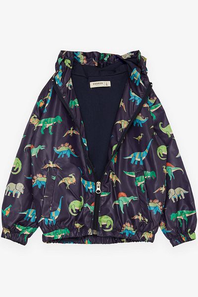 Breeze Boy's Raincoat Strong Dinosaurs Patterned 1-6 Years, Dark Navy