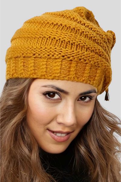 Uniquetrenders Women's Winter Neck Collar Featured Knitwear Knitted Beanie