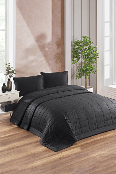 PASIONI طقم مفرش سرير من الساتان القطني من أنثراسايت سافيو
