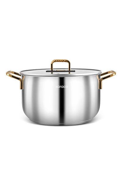 Karaca 28 cm Gold Steel Pot - Macka Induction Base