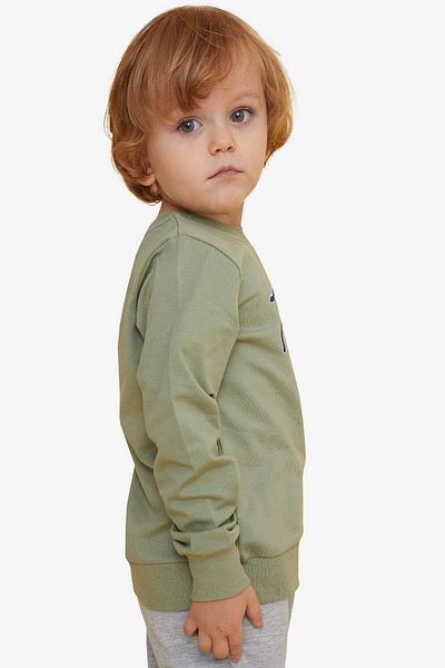 Breeze Girls & Boys Boy's Sweatshirt Text Printed, Age 2-6, Mint Green