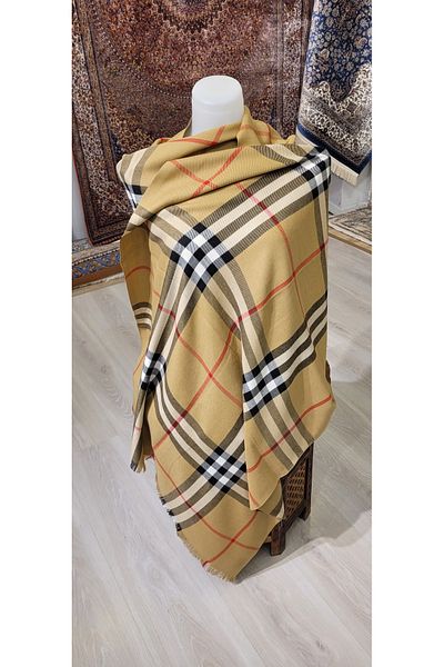 TOPRAK ART GALLERY Plaid Patterned Pashmina Shawl