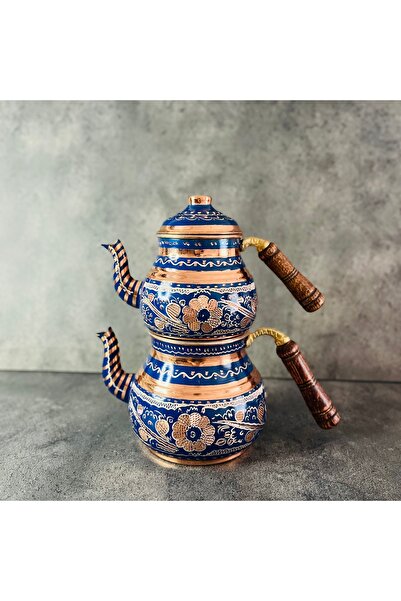 Copper Studio 999 Nostaljik El İşlemesi Çaydanlık Seti