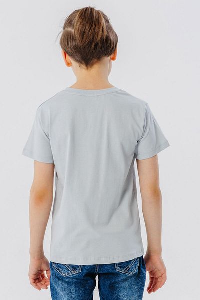 Breeze Boy's T-Shirt with Text Printed Pocket 8-12 Years, Gray