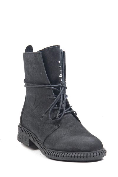 Bulldozer 240626 Μαύρες γυναικείες μπότες Nubuck