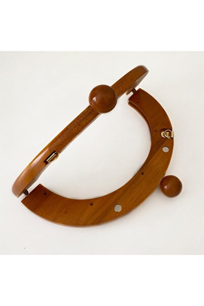 yumakça Çanta Bursu Ahşap Oval Boncuklu Kahve 20 Cm