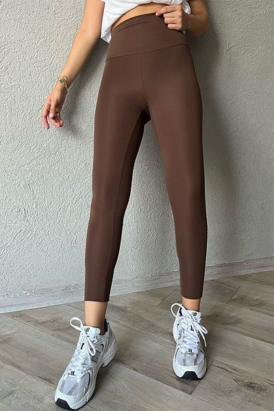 Seda Yalçın Atelier Καφέ ψηλόμεσο Biker μακρύ κολάν