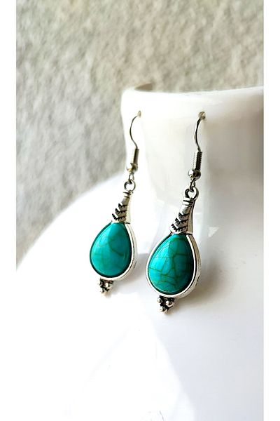 NHOUSE Turquoise Turquoise Stone, Dangle / Retro Earrings