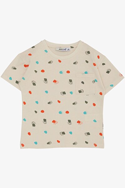 Jack Lions Boy's T-Shirt Leaf Patterned Polka Dot 1.5-5 Years, Beige
