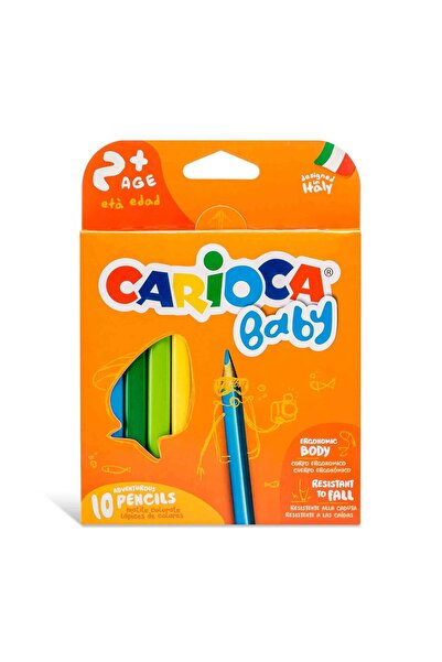 CARIOCA Jumbo Bebek Üçgen Kuru Boya Kalemi 10'lu (+2 YAŞ)