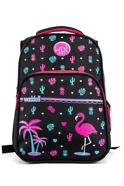 Necati Çanta Rucsac pentru școala primară pentru hrănire cu figurină Flamingo Negru închis