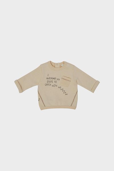 Layette Bg Store Baby Boy Beige Sweatshirt 22Fw0Lt8504