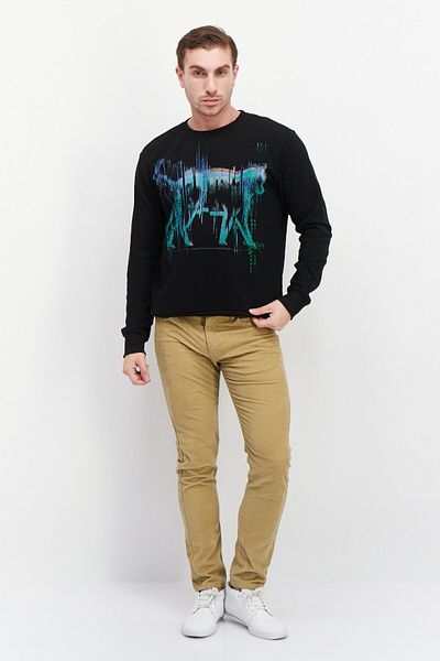 DIFUZED Men Long Sleeve Graphic Print Sweatshirt, Black Combo