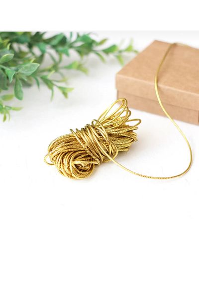 Partifabrik 5 Meters Gold Color Gift Packing Rope