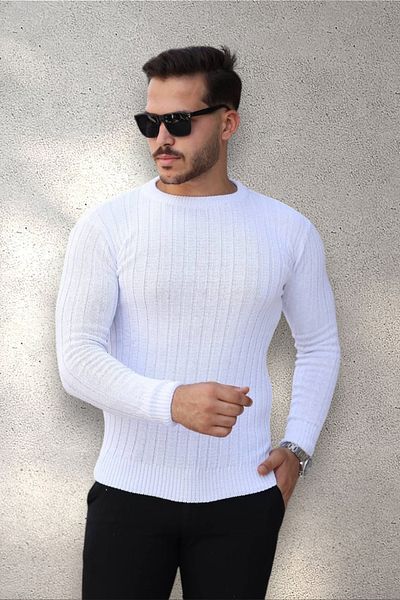 BİRBEYSTORE Ανδρικό πλεκτό πουλόβερ Slimfit