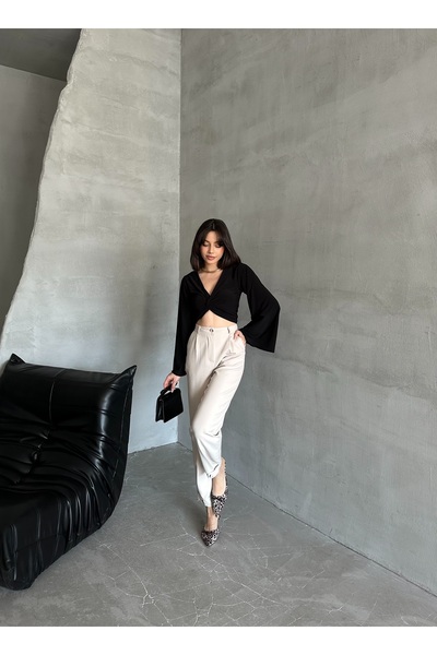 ELBEY Önü Bürgülü İspanyol Kol Uzun Kollu Bluz