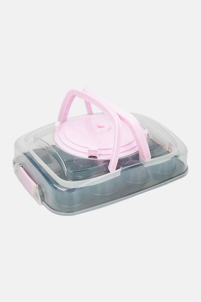 iBiLi 12 Muffin Mold With Top With Support, Black