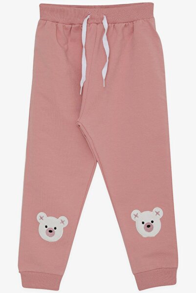 Breeze بنطال رياضي للفتيات بعمر 1-4 سنوات - وردة مجففة مطرزة لطيفة