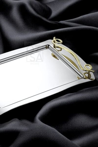 ÖzSa Home Tiamo Inna Premium - 18/10 Stainless Steel, Presentation Tray with Handles, Engagement and Tea Service