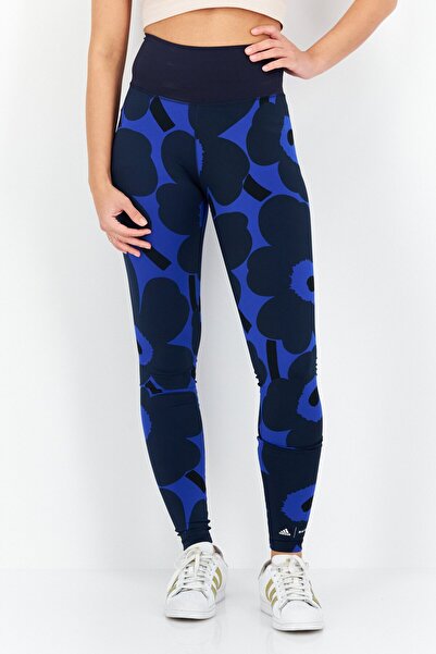 adidas بنطال رياضي ضيق مناسب للتدريب للنساء، أزرق داكن
