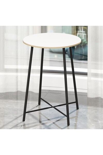 eportatif Bar Masası Yuvarlak Mutfak Masası Bistro Masa Beyaz 1520