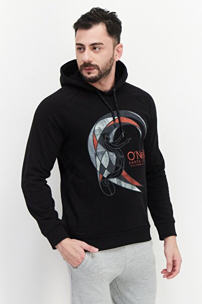 O'Neill Men Hooded Long Sleeves Graphic Print Sweatshirts, Black